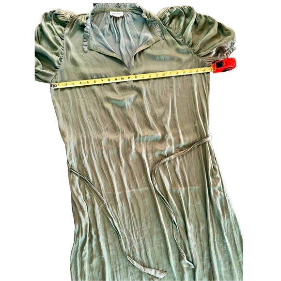 Zadig & Voltaire Ray Satin Maxi Dress Sage Green - Parisian Glamour Size M - Picture 10 of 15